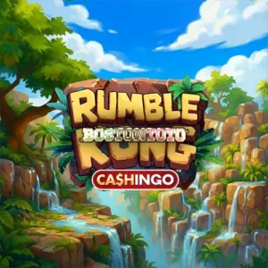 Tampilan visual permainan slot Rumble Kong Cashingo dengan tema hutan dan gorila